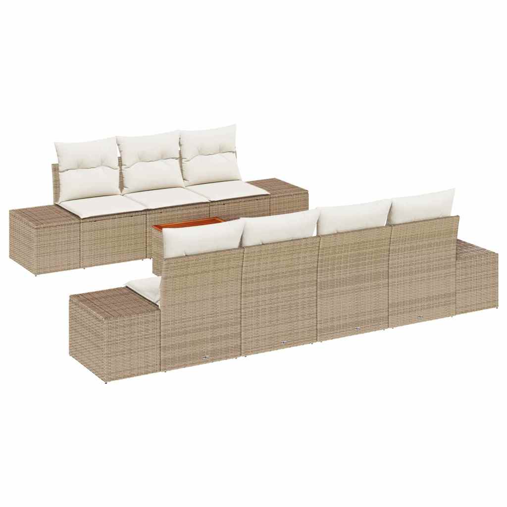Set Divano da Giardino 8 pcs Beige e bianco - homemem39