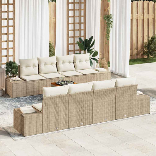 Set Divano da Giardino 7 pcs Beige e bianco - homemem39