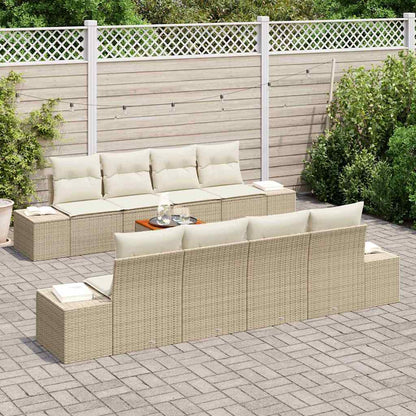 Set Divano da Giardino 7 pcs Beige e bianco - homemem39