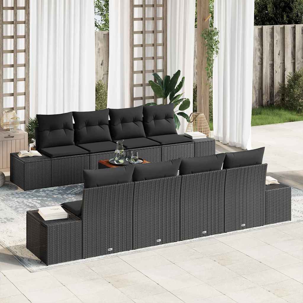 Set Divano da Giardino 7 pcs Nero - homemem39