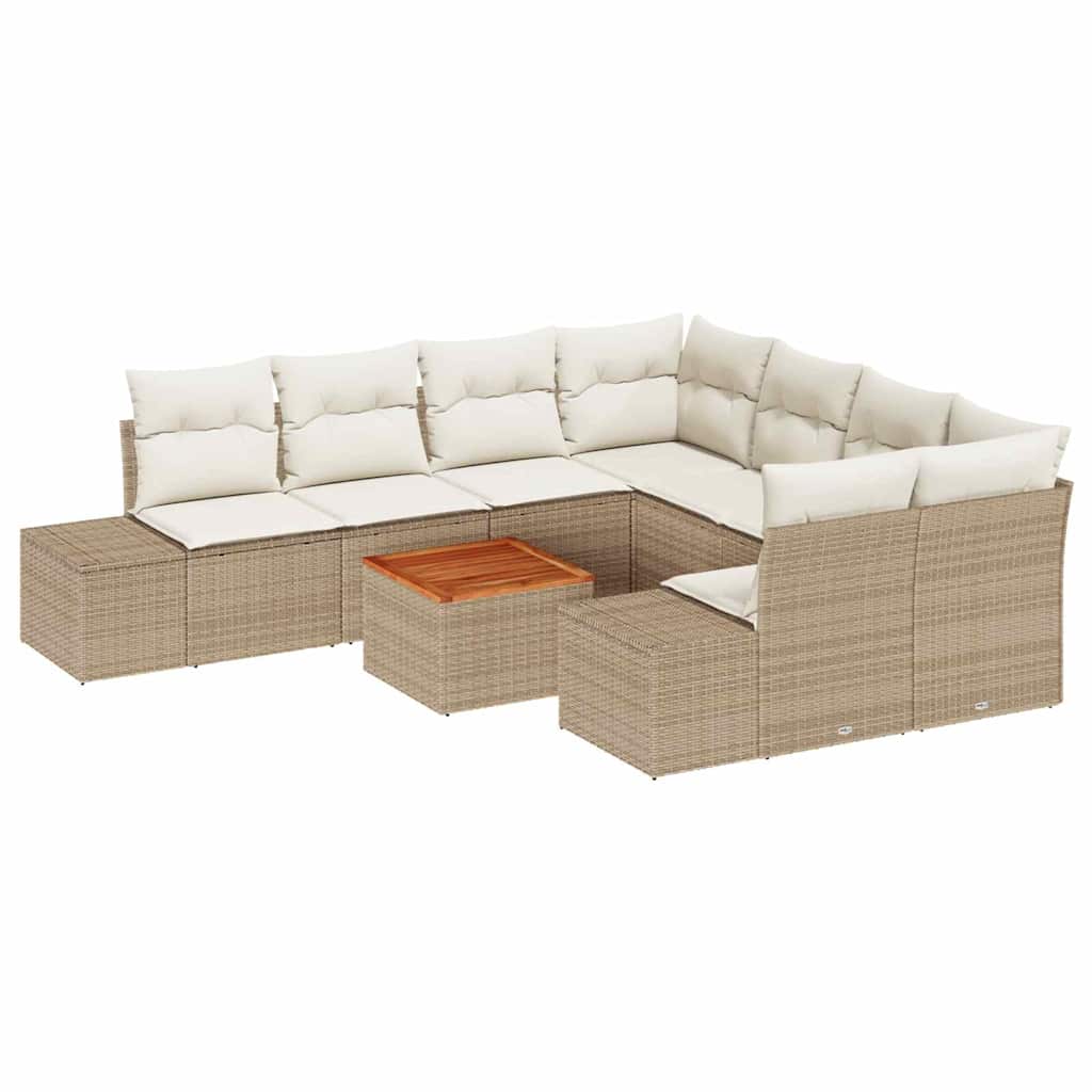 Set Divano da Giardino 9 pcs Beige e bianco - homemem39