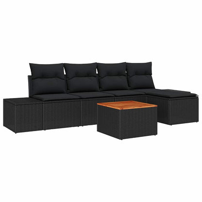 Set Divano da Giardino 6 pcs Nero - homemem39