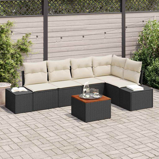Set Divano da Giardino 6 pcs Nero e bianco - homemem39