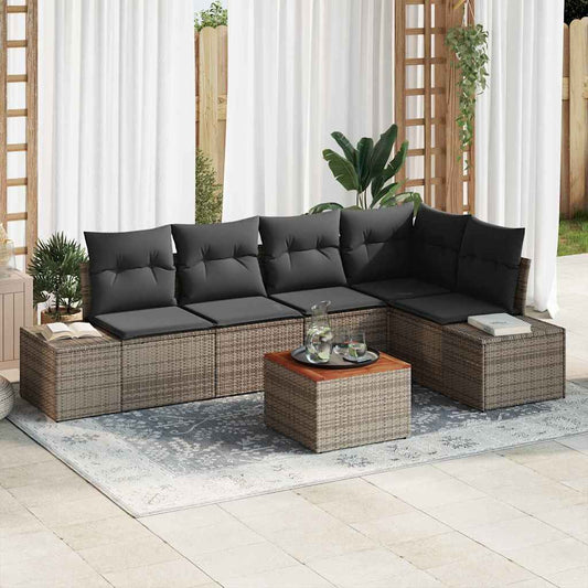 Set Divano da Giardino 6 pcs Grigio - homemem39