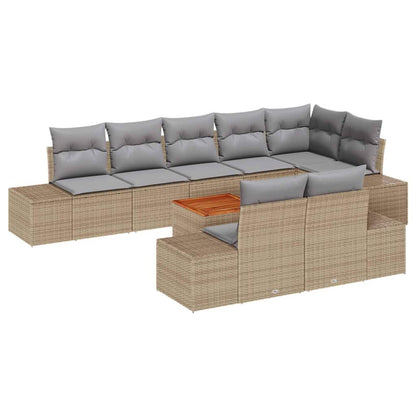 Set Divano da Giardino 9 pcs beige e grigio chiaro | homemem39