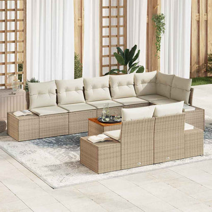 Set Divano da Giardino 9 pcs Beige e bianco - homemem39