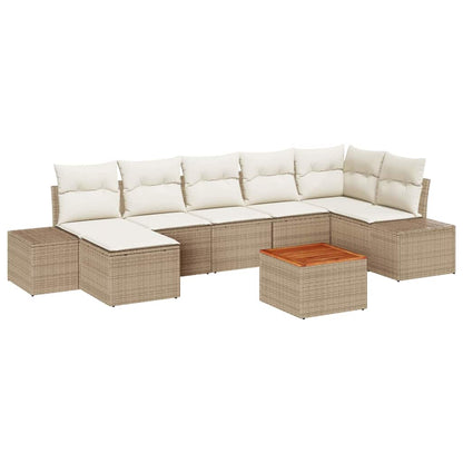 Set Divano da Giardino 8 pcs Beige e bianco | homemem39