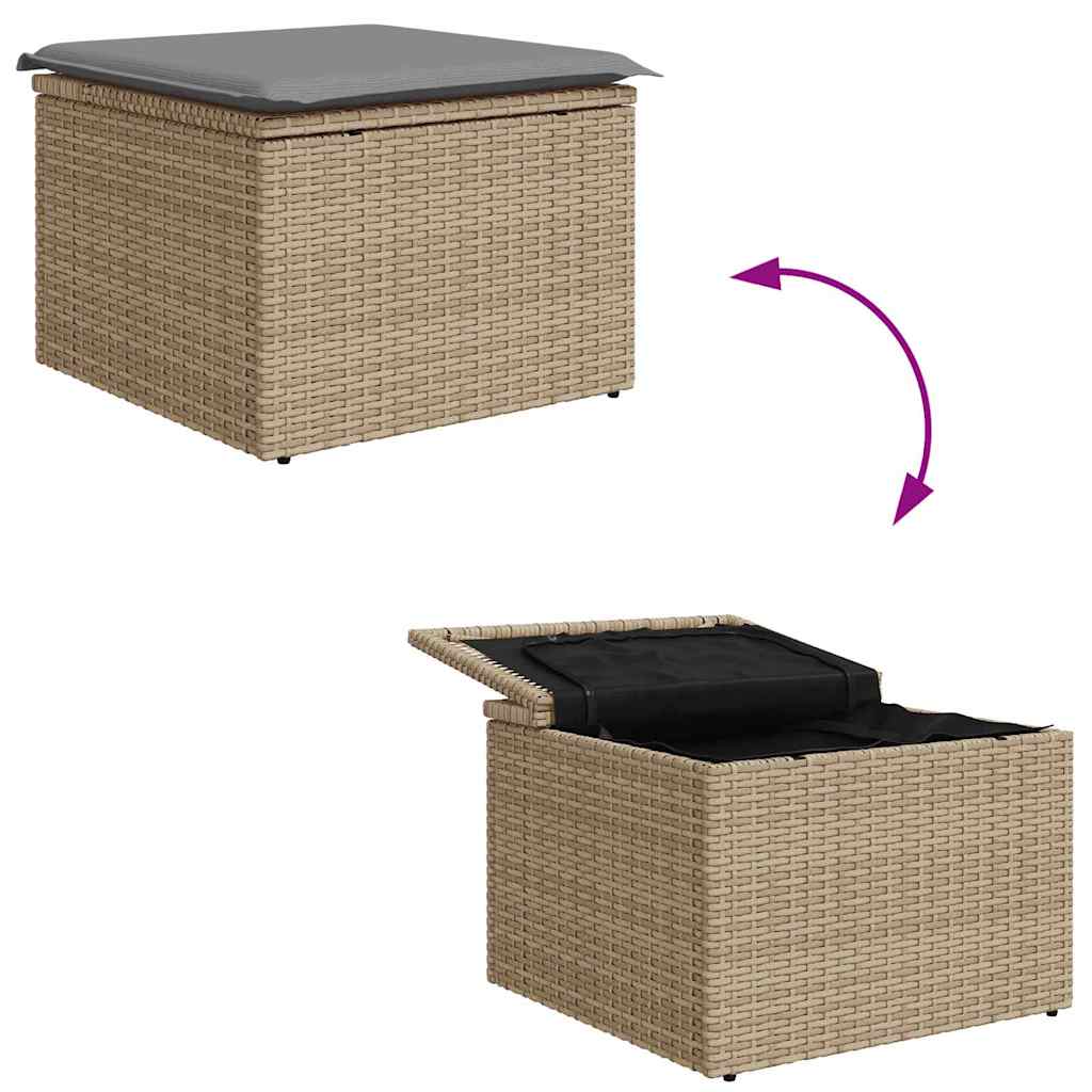 Set Divano da Giardino 9 pcs beige e grigio chiaro | homemem39