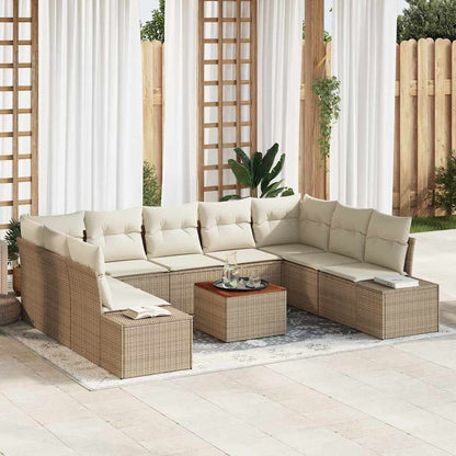 Set Divano da Giardino 10 pcs Beige e bianco - homemem39