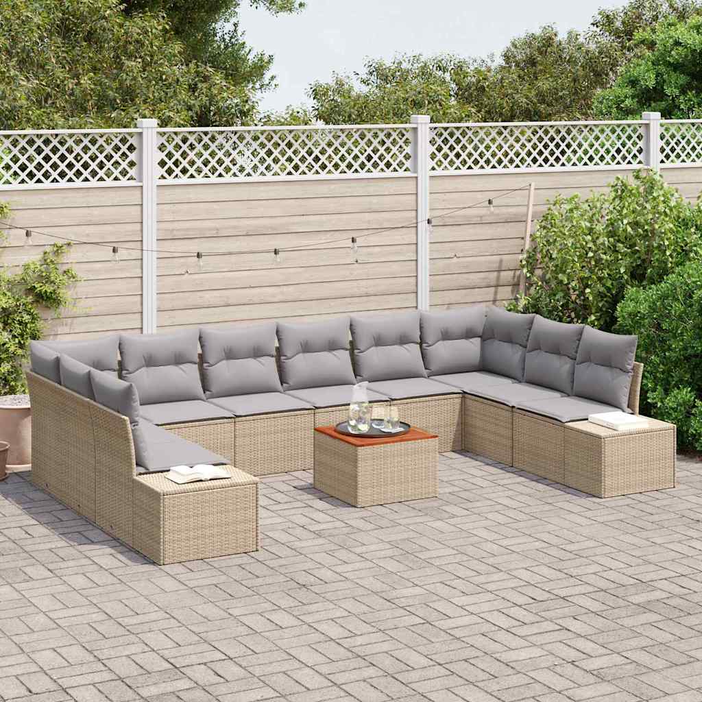Set Divano da Giardino 11 pcs beige e grigio chiaro - homemem39