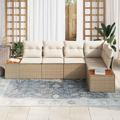 Set Divano da Giardino 5 pcs beige e panna Poly Rattan | homemem39