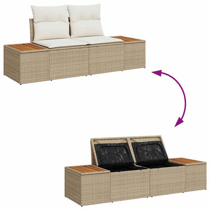 Set Divano da Giardino 8 pcs Beige e Crema Polyrattan | homemem39