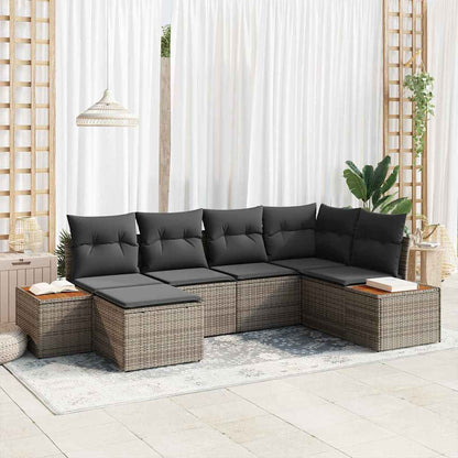 Set Divano da Giardino con cuscino 7 pcs Grigio Polyrattan | homemem39