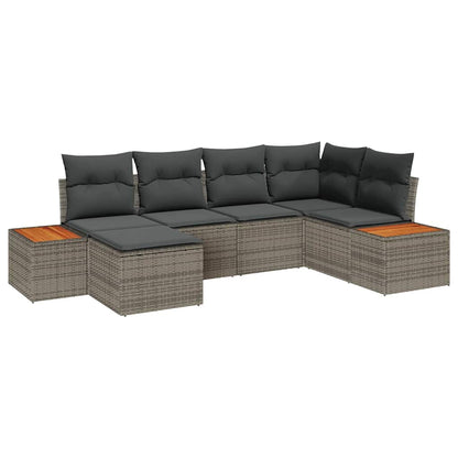 Set Divano da Giardino con cuscino 7 pcs Grigio Polyrattan | homemem39