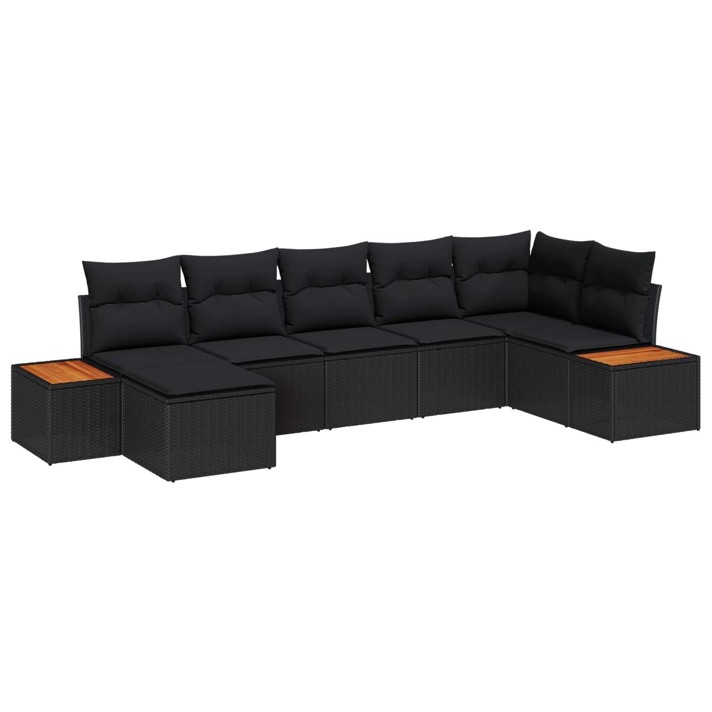 Set Divano da Giardino con cuscino 8 pcs Nero Polyrattan | homemem39