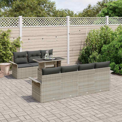 Set Divano da Giardino con cuscino 8 pcs Grigio chiaro | homemem39
