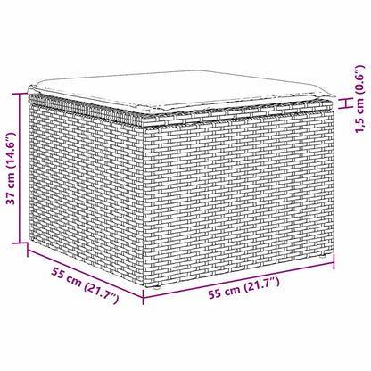 Set Divano da Giardino con cuscino 6 pcs Beige Poly Rattan