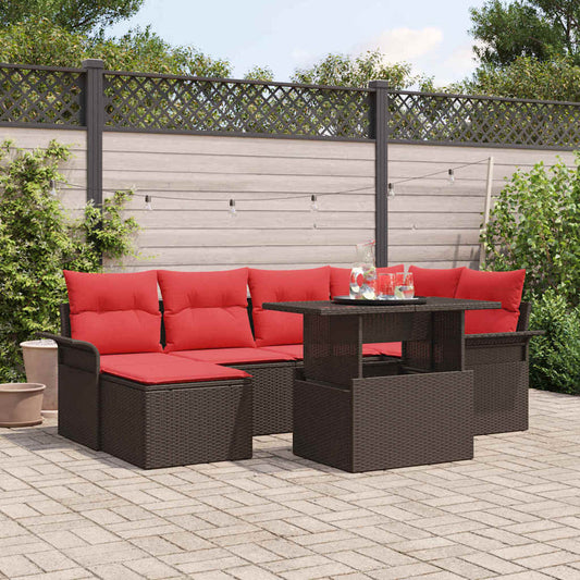 Set Divano da Giardino 7 pz Marrone | homemem39