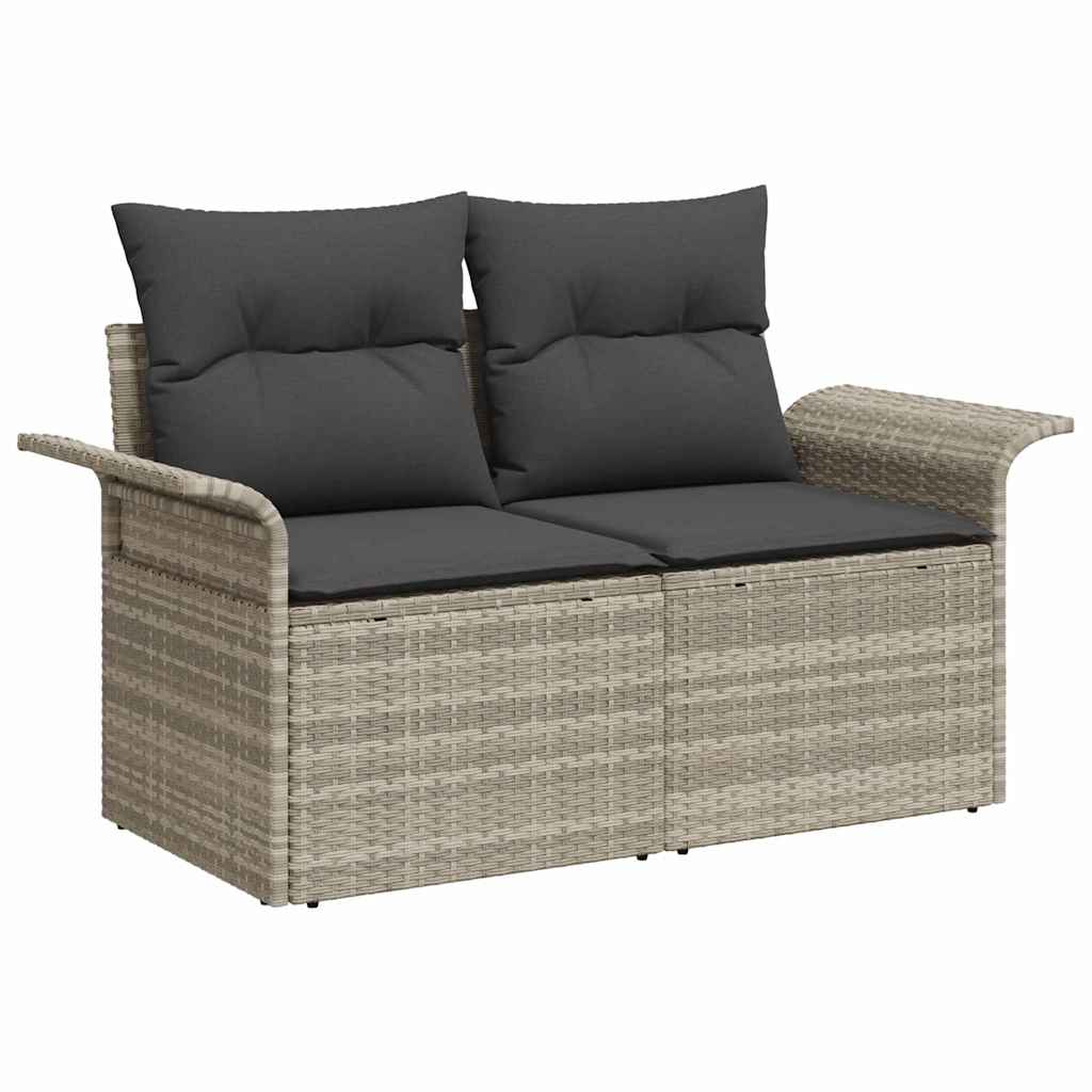 Set Divano da Giardino 8 pcs Grigio chiaro Poly Rattan | homemem39