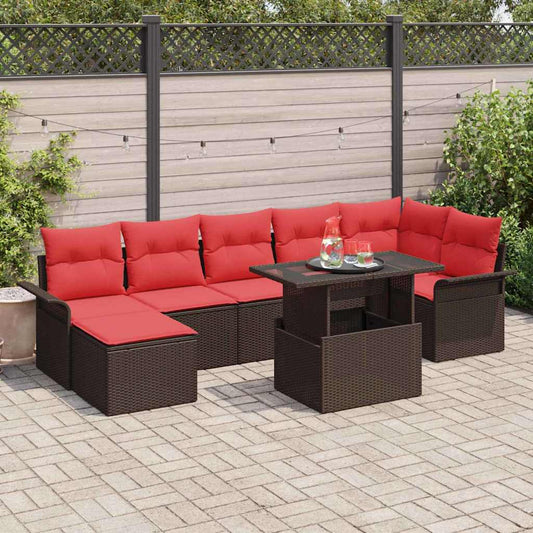 Set Divano da Giardino 8 pz Marrone | homemem39