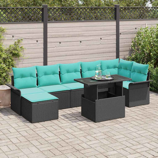 Set Divano da Giardino 8 pz Nero