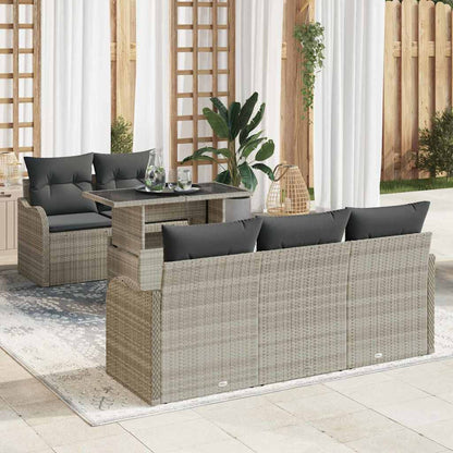 Set Divano da Giardino con cuscino 6 pcs Grigio chiaro