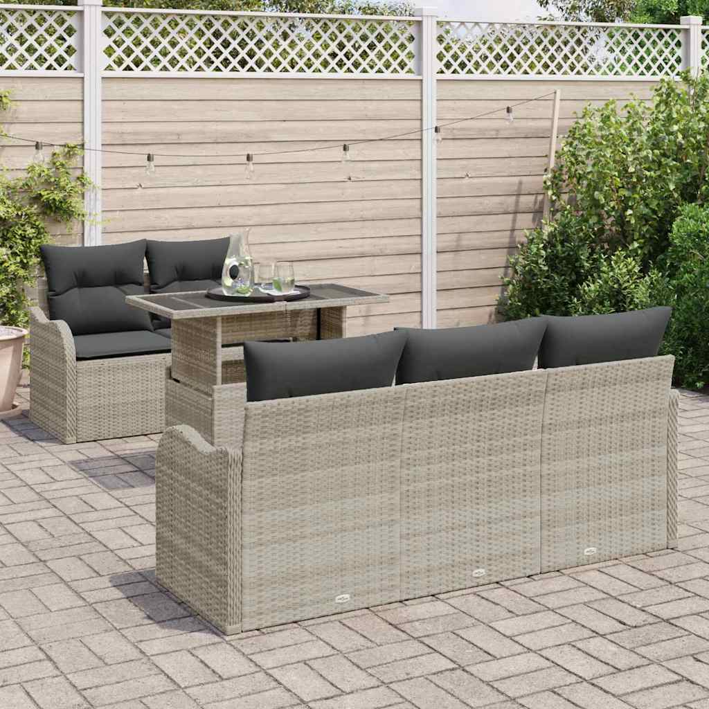 Set Divano da Giardino con cuscino 6 pcs Grigio chiaro