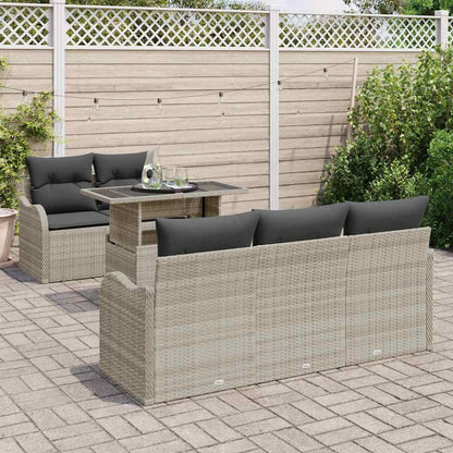 Set Divano da Giardino con cuscino 6 pcs Grigio chiaro