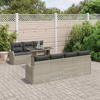 Set Divano da Giardino con cuscino 8 pcs Grigio chiaro | homemem39