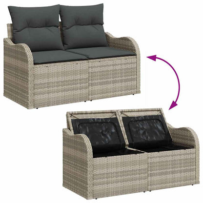Set Divano da Giardino con cuscino 8 pcs Grigio chiaro | homemem39