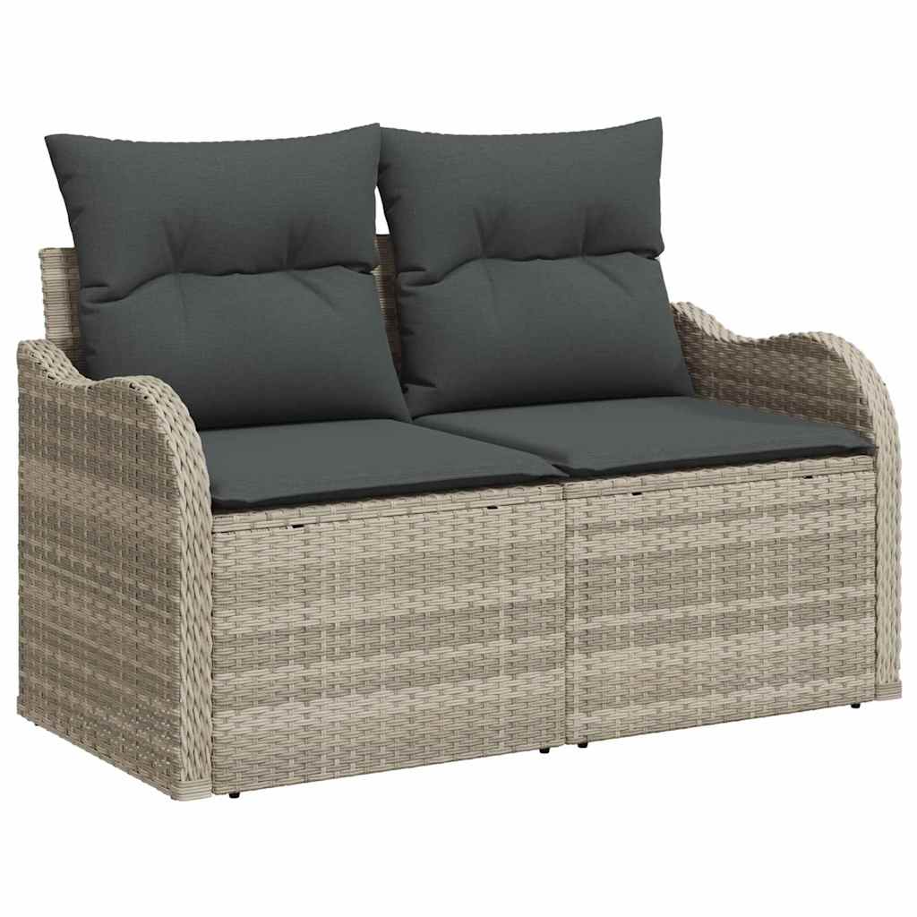 Set Divano da Giardino con cuscino 8 pcs Grigio chiaro | homemem39