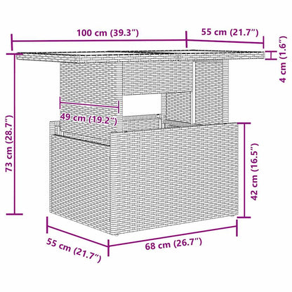 Set Divano da Giardino 9 pcs Grigio Rattan in Polipropilene