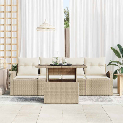 Set Divano da Giardino 5 pz Beige | homemem39