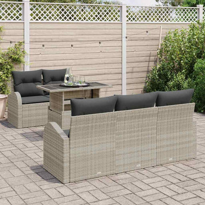 Set Divano da Giardino con cuscino 6 pcs Grigio chiaro | homemem39