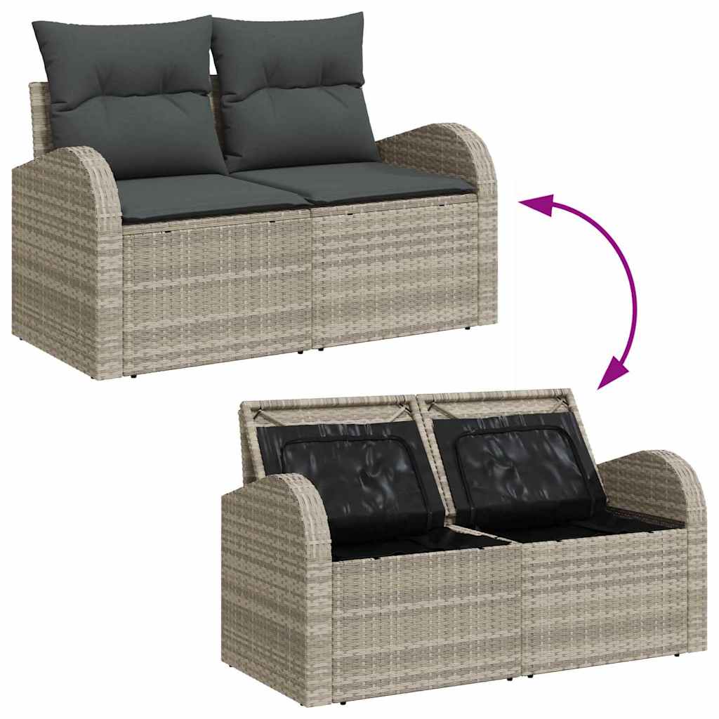 Set Divano da Giardino con cuscino 6 pcs Grigio chiaro | homemem39