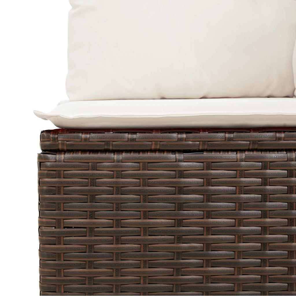 Set Divano da Giardino 9 pz Marrone Poly Rattan | homemem39