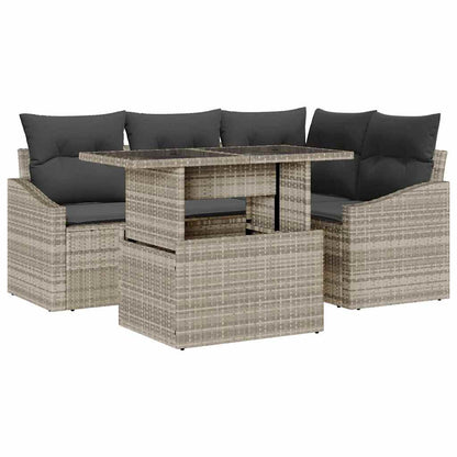 Set Divano da Giardino 5 pcs Grigio chiaro e grigio scuro | homemem39