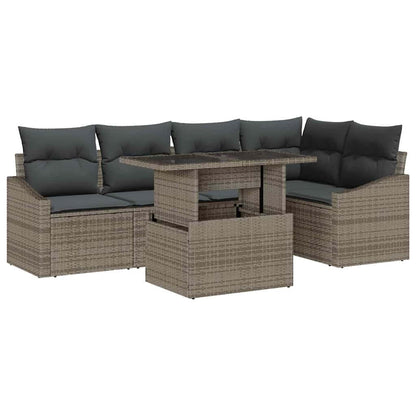 Set Divano da Giardino con cuscino con cuscino 6 pcs Grigio | homemem39