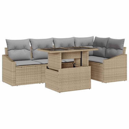 Set Divano da Giardino con cuscino 6 pcs Beige e Grigio Chiaro | homemem39