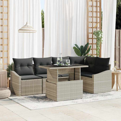 Set Divano da Giardino 6 pcs Grigio chiaro e grigio scuro
