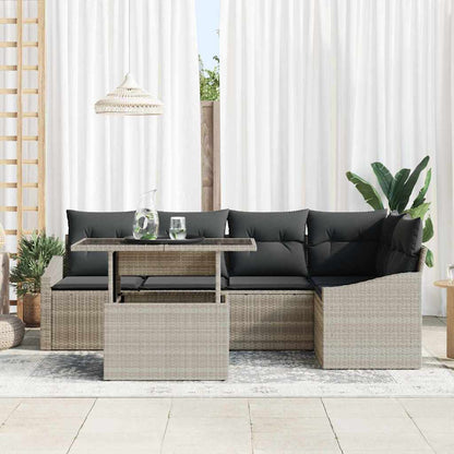 Set Divano da Giardino 6 pcs Grigio chiaro e grigio scuro | homemem39