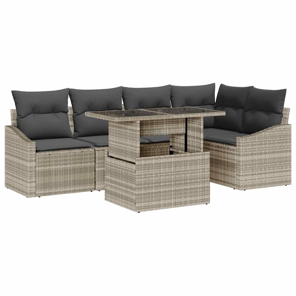 Set Divano da Giardino 6 pcs Grigio chiaro e grigio scuro | homemem39