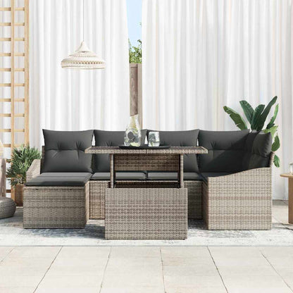 Set Divano da Giardino con cuscino 7 pcs Grigio | homemem39