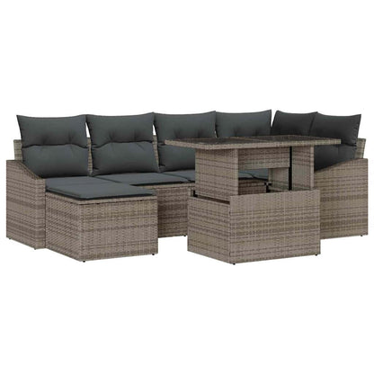 Set Divano da Giardino con cuscino 7 pcs Grigio | homemem39