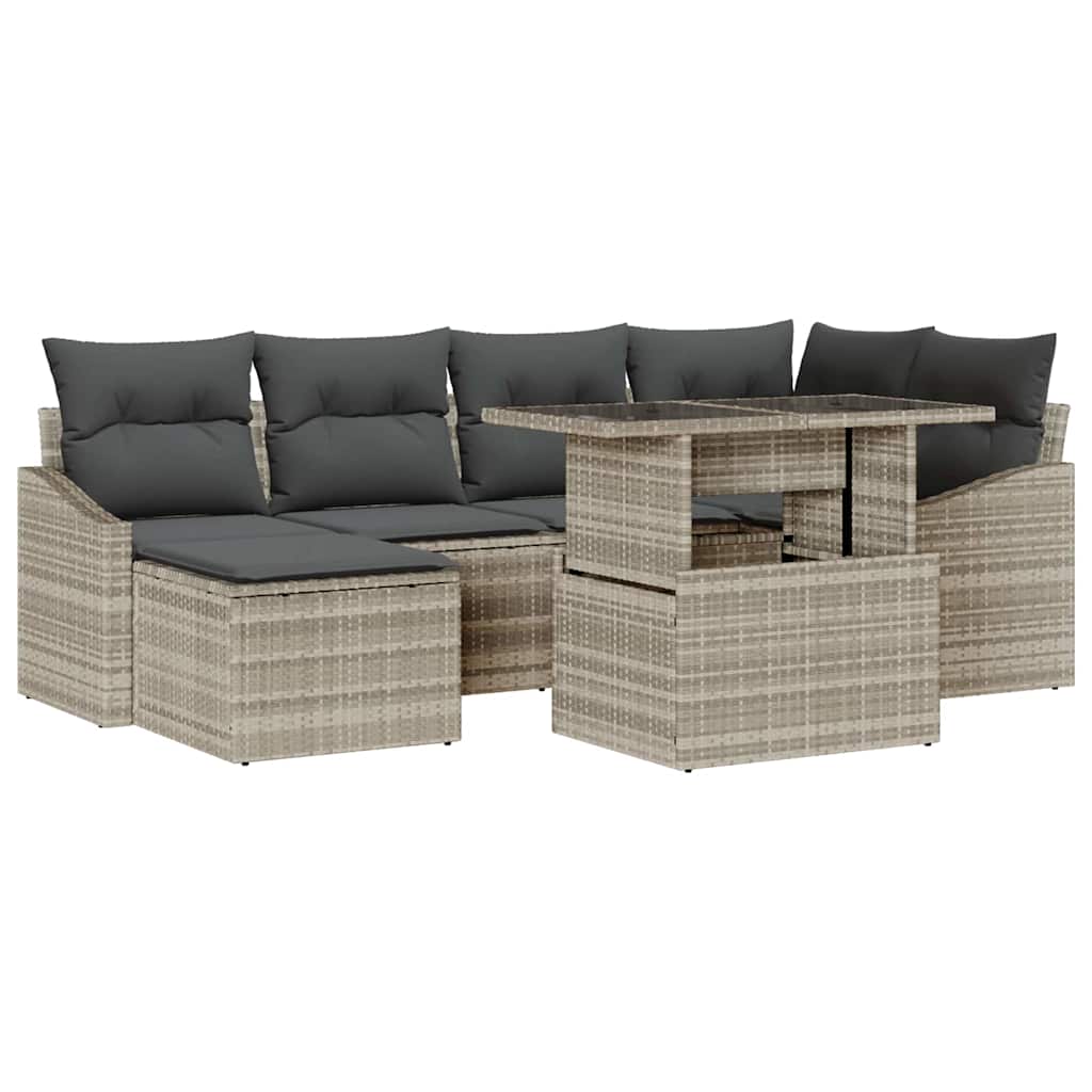 Set Divano da Giardino 7 pcs Grigio chiaro e grigio scuro | homemem39