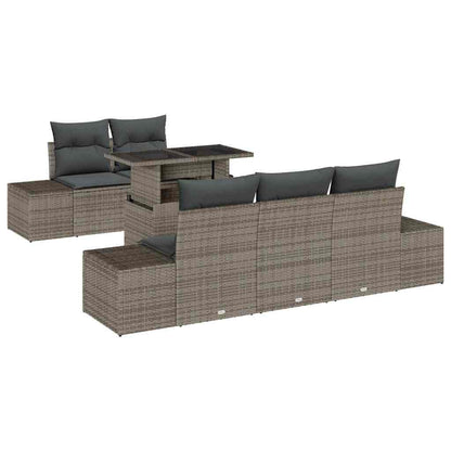 Set Divano da Giardino con cuscino con cuscino 6 pcs Grigio | homemem39
