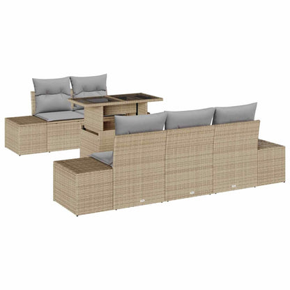 Set Divano da Giardino con cuscino 6 pcs Beige e Grigio Chiaro | homemem39