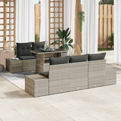 Set Divano da Giardino 6 pcs Grigio chiaro e grigio scuro | homemem39