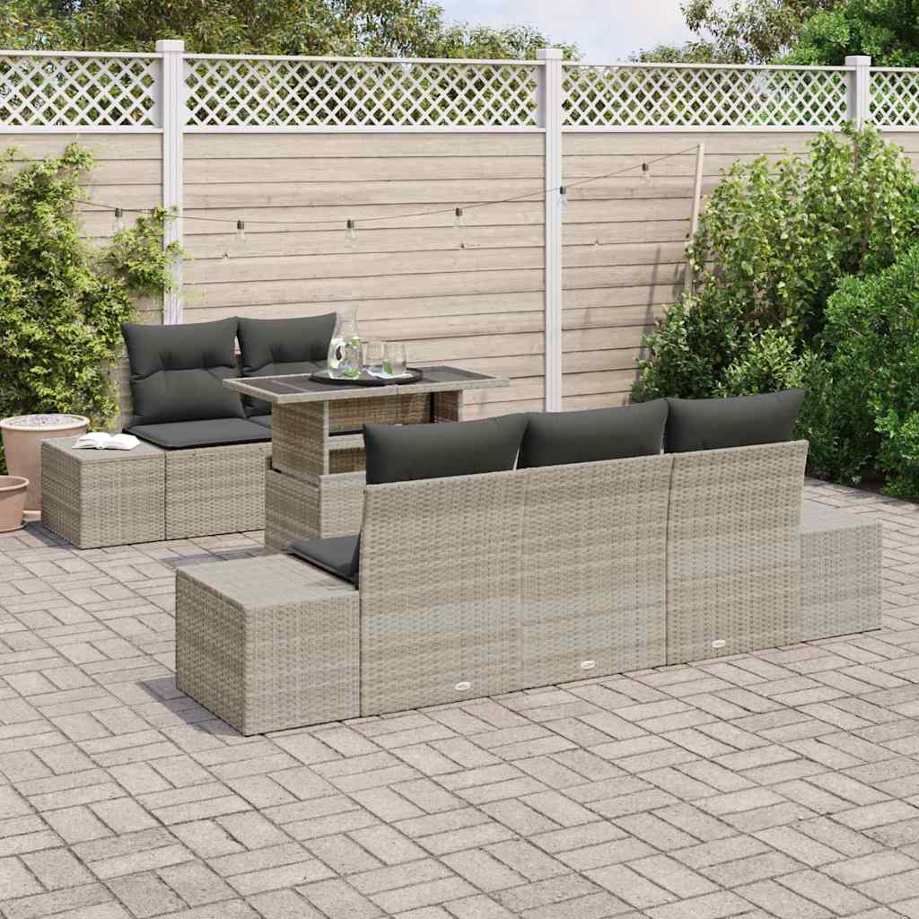 Set Divano da Giardino 6 pcs Grigio chiaro e grigio scuro | homemem39