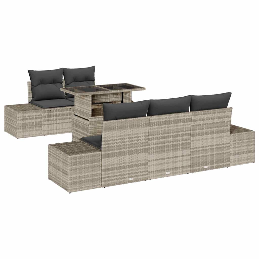 Set Divano da Giardino 6 pcs Grigio chiaro e grigio scuro | homemem39